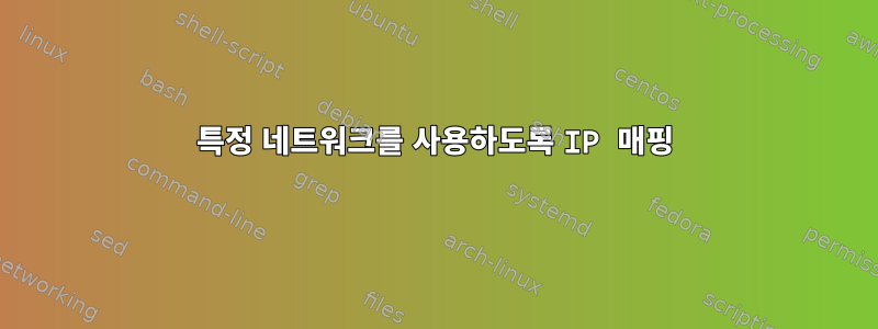 특정 네트워크를 사용하도록 IP 매핑