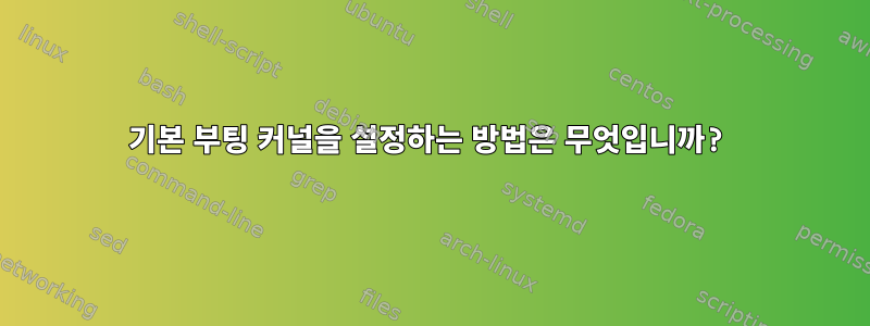 기본 부팅 커널을 설정하는 방법은 무엇입니까?