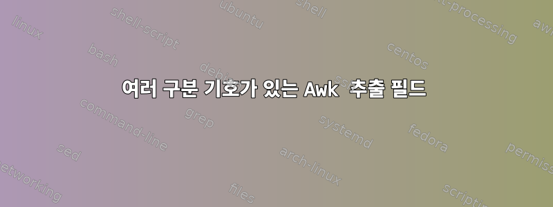 여러 구분 기호가 있는 Awk 추출 필드