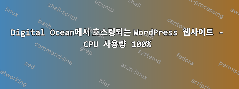 Digital Ocean에서 호스팅되는 WordPress 웹사이트 - CPU 사용량 100%