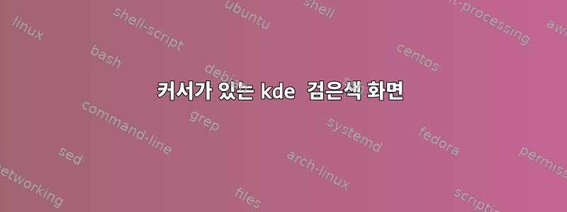 커서가 있는 kde 검은색 화면