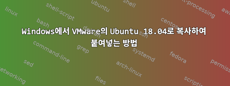 Windows에서 VMware의 Ubuntu 18.04로 복사하여 붙여넣는 방법