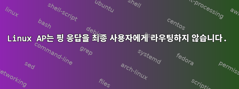 Linux AP는 핑 응답을 최종 사용자에게 라우팅하지 않습니다.