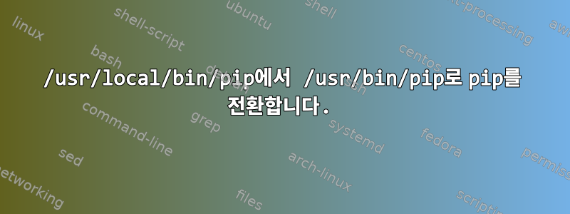 /usr/local/bin/pip에서 /usr/bin/pip로 pip를 전환합니다.