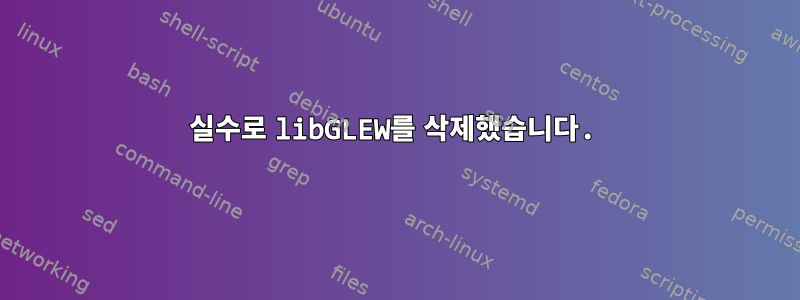 실수로 libGLEW를 삭제했습니다.