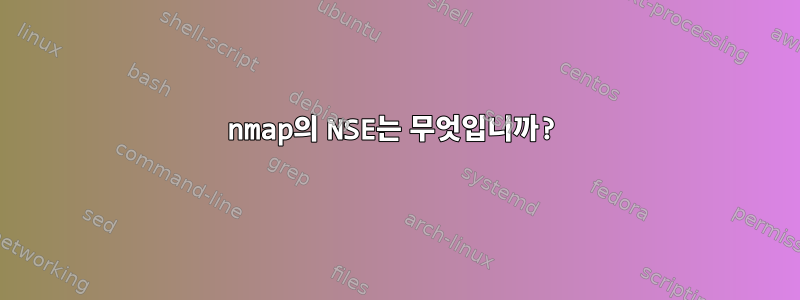 nmap의 NSE는 무엇입니까?