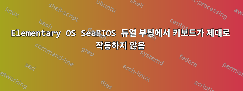 Elementary OS SeaBIOS 듀얼 부팅에서 키보드가 제대로 작동하지 않음