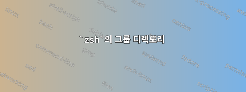 `zsh`의 그룹 디렉토리