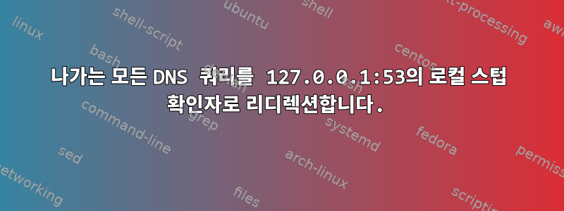 나가는 모든 DNS 쿼리를 127.0.0.1:53의 로컬 스텁 확인자로 리디렉션합니다.