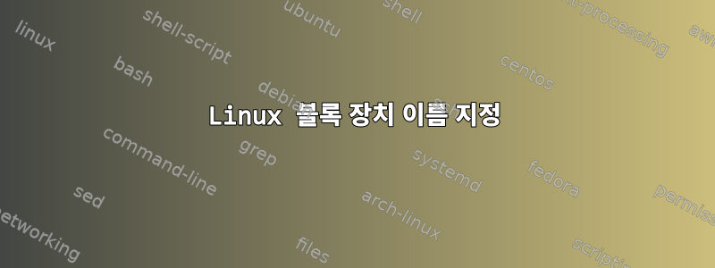 Linux 블록 장치 이름 지정