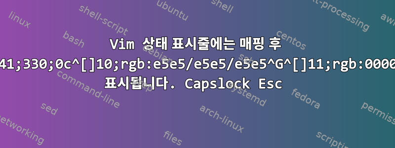 Vim 상태 표시줄에는 매핑 후 ^[[2;2R^[[&gt;41;330;0c^[]10;rgb:e5e5/e5e5/e5e5^G^[]11;rgb:0000/0000/0000^G가 표시됩니다. Capslock Esc