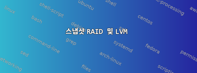 스냅샷 RAID 및 LVM