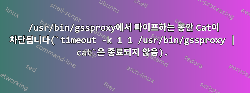 /usr/bin/gssproxy에서 파이프하는 동안 Cat이 차단됩니다(`timeout -k 1 1 /usr/bin/gssproxy | cat`은 종료되지 않음).