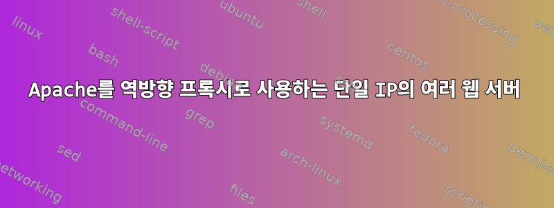 Apache를 역방향 프록시로 사용하는 단일 IP의 여러 웹 서버