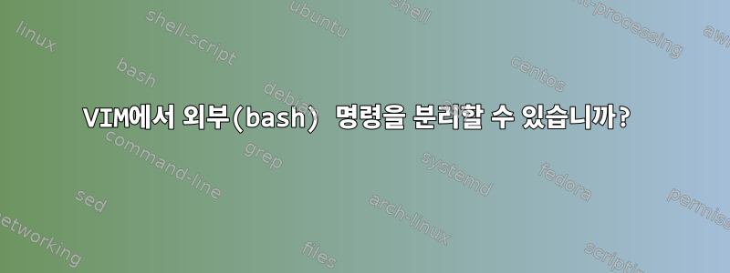 VIM에서 외부(bash) 명령을 분리할 수 있습니까?