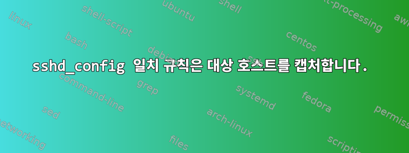 sshd_config 일치 규칙은 대상 호스트를 캡처합니다.