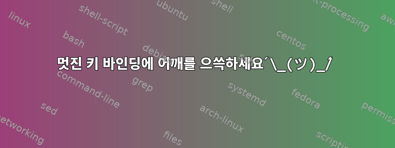 멋진 키 바인딩에 어깨를 으쓱하세요 ́\_(ツ)_/́