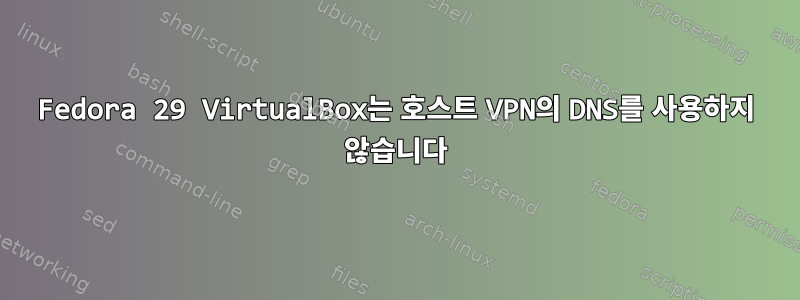 Fedora 29 VirtualBox는 호스트 VPN의 DNS를 사용하지 않습니다