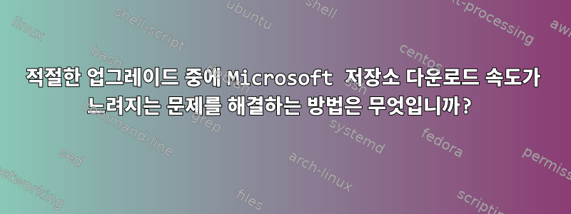 적절한 업그레이드 중에 Microsoft 저장소 다운로드 속도가 느려지는 문제를 해결하는 방법은 무엇입니까?