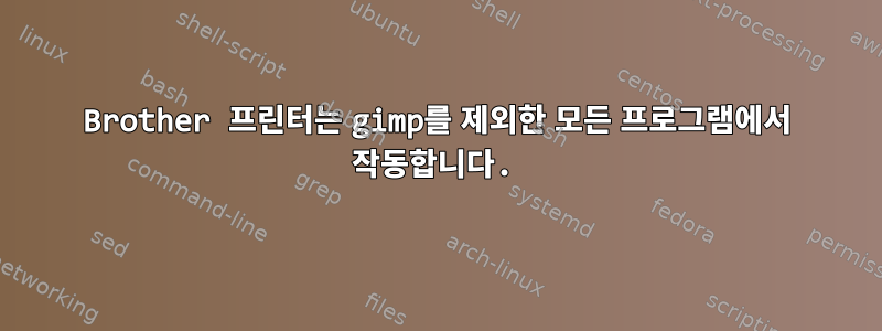 Brother 프린터는 gimp를 제외한 모든 프로그램에서 작동합니다.