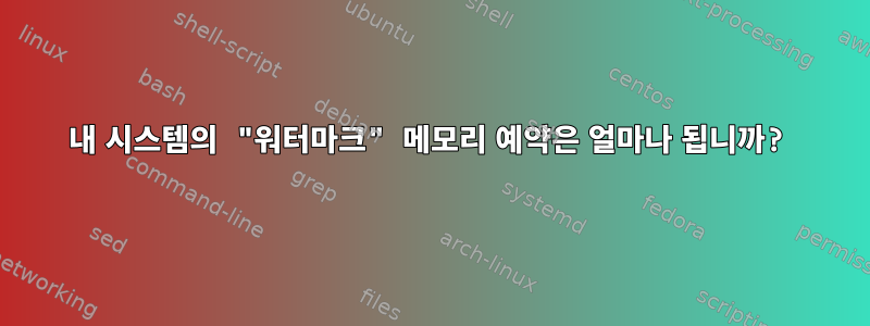 내 시스템의 "워터마크" 메모리 예약은 얼마나 됩니까?