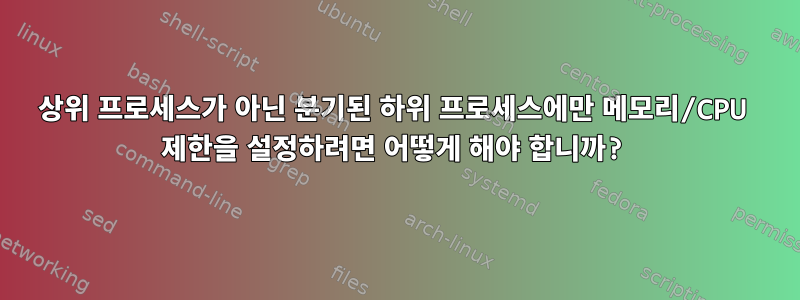 상위 프로세스가 아닌 분기된 하위 프로세스에만 메모리/CPU 제한을 설정하려면 어떻게 해야 합니까?