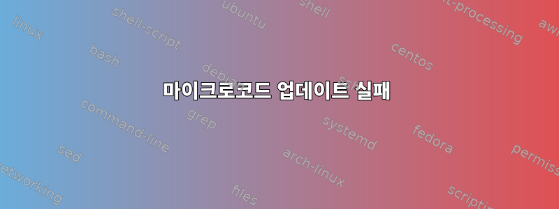 마이크로코드 업데이트 실패