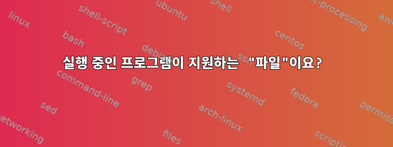 실행 중인 프로그램이 지원하는 "파일"이요?