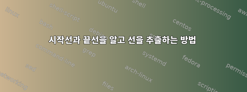 시작선과 끝선을 알고 선을 추출하는 방법