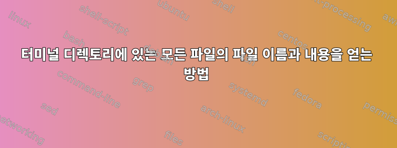 터미널 디렉토리에 있는 모든 파일의 파일 이름과 내용을 얻는 방법