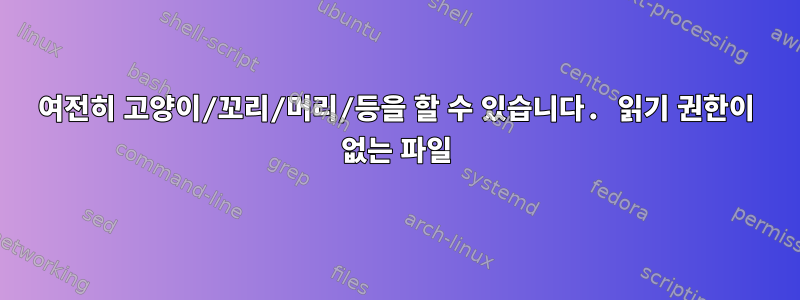 여전히 고양이/꼬리/머리/등을 할 수 있습니다. 읽기 권한이 없는 파일