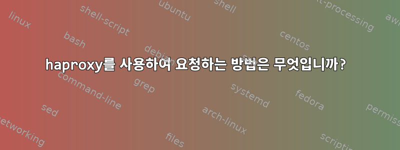 haproxy를 사용하여 요청하는 방법은 무엇입니까?