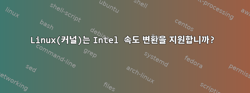 Linux(커널)는 Intel 속도 변환을 지원합니까?