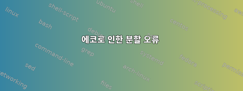 에코로 인한 분할 오류