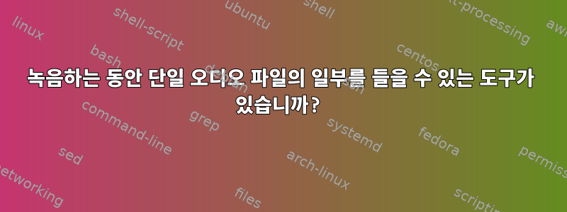 녹음하는 동안 단일 오디오 파일의 일부를 들을 수 있는 도구가 있습니까?