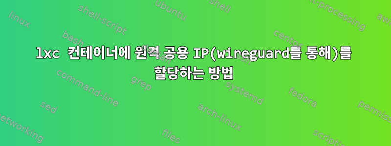 lxc 컨테이너에 원격 공용 IP(wireguard를 통해)를 할당하는 방법