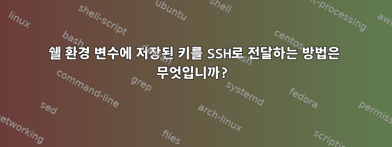 쉘 환경 변수에 저장된 키를 SSH로 전달하는 방법은 무엇입니까?