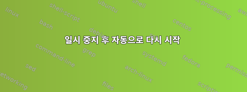 일시 중지 후 자동으로 다시 시작