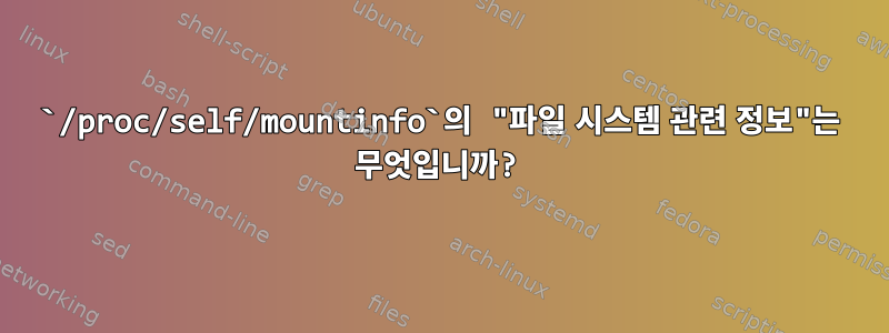 `/proc/self/mountinfo`의 "파일 시스템 관련 정보"는 무엇입니까?