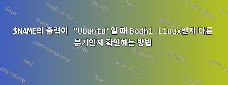 $NAME의 출력이 "Ubuntu"일 때 Bodhi Linux인지 다른 분기인지 확인하는 방법