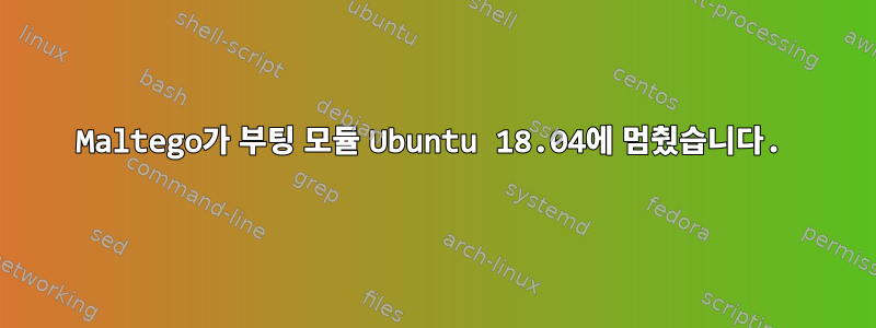 Maltego가 부팅 모듈 Ubuntu 18.04에 멈췄습니다.