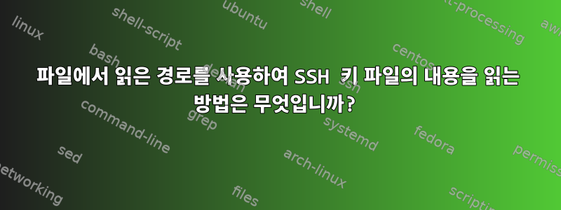 파일에서 읽은 경로를 사용하여 SSH 키 파일의 내용을 읽는 방법은 무엇입니까?