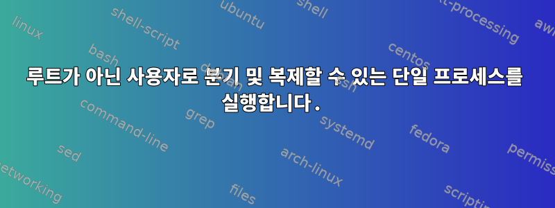 루트가 아닌 사용자로 분기 및 복제할 수 있는 단일 프로세스를 실행합니다.