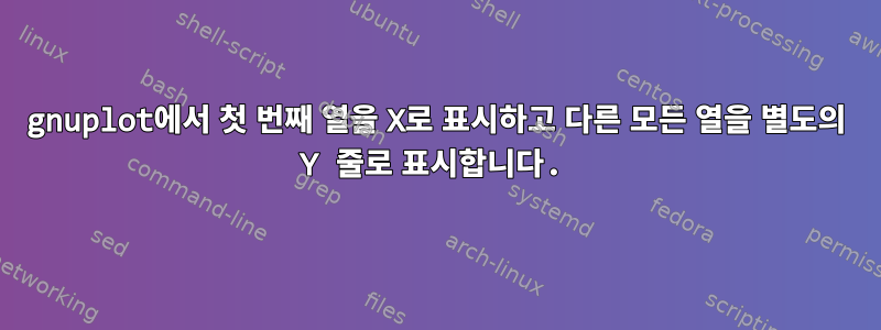 gnuplot에서 첫 번째 열을 X로 표시하고 다른 모든 열을 별도의 Y 줄로 표시합니다.