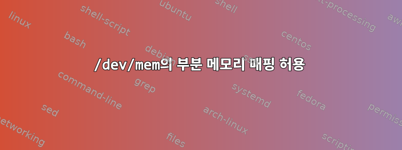 /dev/mem의 부분 메모리 매핑 허용