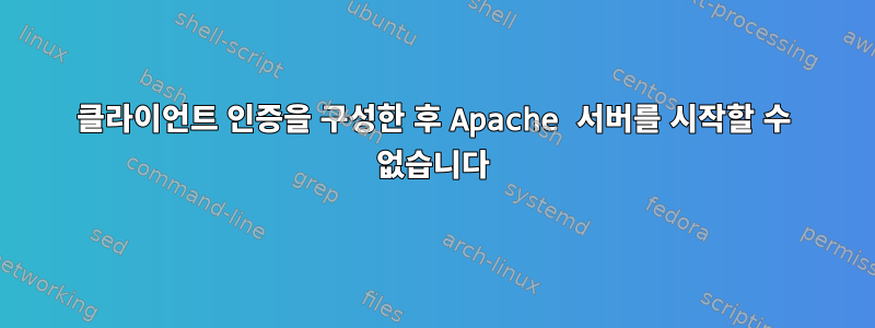 클라이언트 인증을 구성한 후 Apache 서버를 시작할 수 없습니다