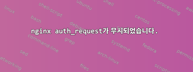 nginx auth_request가 무시되었습니다.