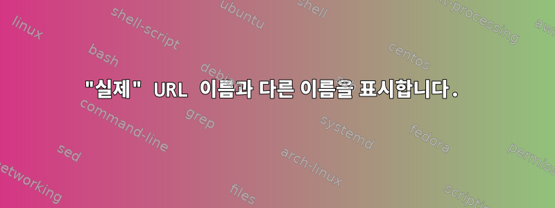 "실제" URL 이름과 다른 이름을 표시합니다.