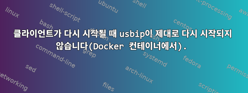 클라이언트가 다시 시작될 때 usbip이 제대로 다시 시작되지 않습니다(Docker 컨테이너에서).