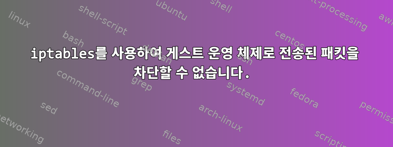 iptables를 사용하여 게스트 운영 체제로 전송된 패킷을 차단할 수 없습니다.